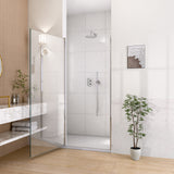 30" W x 72" H Semi-Frameless Circular Pivot Shower Door in Chrome With 1/4"