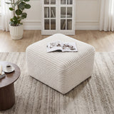 Corduroy Ottoman White