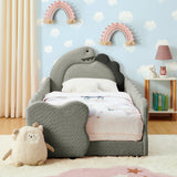Twin Upholstered Platform Bed Grey