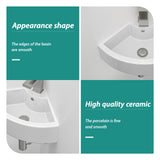 Modern White Triangle Porcelain Ceramic Wall Mount Vessel Sink with Single Fauce