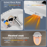 Smart Toilet with Bidet Built in, ADA One-Piece Toilet Auto Open/Close