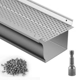 Gutter Guard, 5 inch Width, Aluminum Leaf Filter DIY Gutter Cover