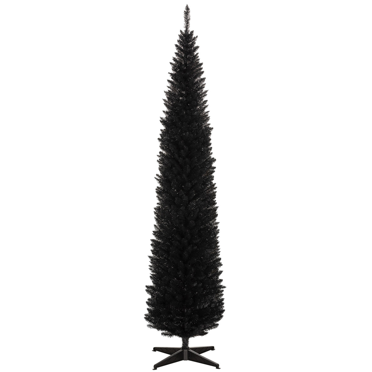 HOMCOM 8' Artificial Pencil Christmas Tree, Slim Xmas Tree with 618 Realistic Br