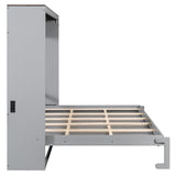 Queen Engineered Wood Murphy Bed Gray