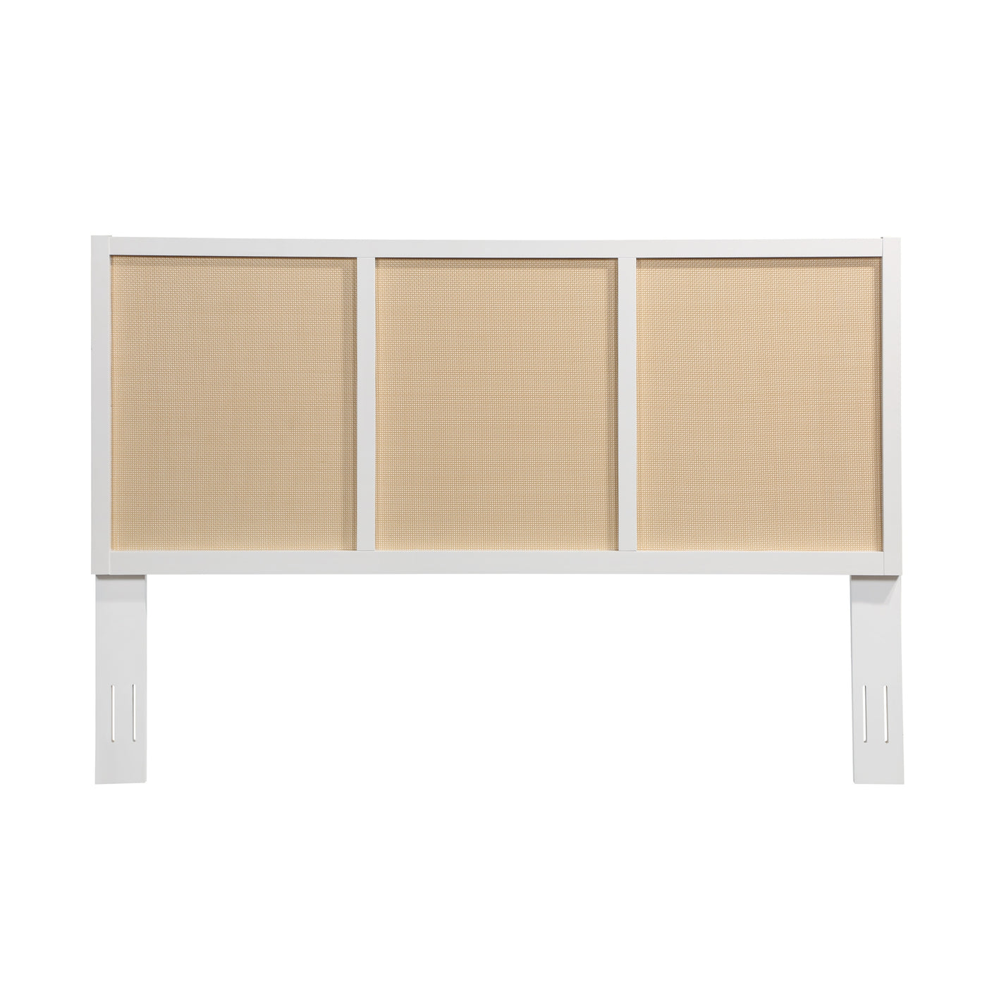 White Solid Wood King Headboard Adjustable Height