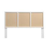 White Solid Wood King Headboard Adjustable Height