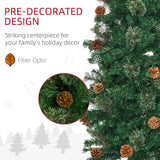 HOMCOM 7.5 Foot Pencil Artificial Christmas Tree, Slim Pine Needles Xmas Tree wi