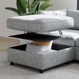 Chenille Loveseat with Storage Grey 68"
