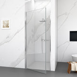 34"W x 72"H Frameless Circular Pivot Shower Door in Chrome With 1/4" (6mm)