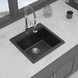 Quartz Bar Sink - 21" x 20" x 9-5/8" Black granite composite Workstation