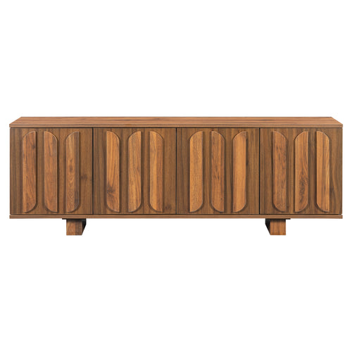 63" Farmhouse TV Stand Media Console with Storage Shelves