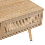Solid Wood Coffee Table with Storage Natural