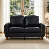 Faux Leather Loveseat Black 59"