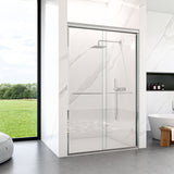44"-48"W*72" H Semi-Frameless Double Sliding Shower Door, Bypass Shower Door