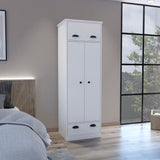 White Armoire with 1 Drawer and 1 Hinged Drawer