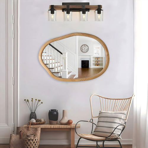 Wavy Asymmetrical Wall Mirror 32" x 22" Abstract Decor