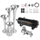 Train Horns Kit, 4 Trumpet Air Horn Kit, 150dB Train Horns for Pickup Trucks