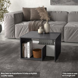 3-Tier Open Shelf Nightstand - Compact End Table - 25" High