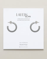 Aligned Beaded Hoop Earrings