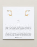 Mom Baguette Mini Hoop Earrings