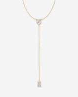 Beautifully Broken Emerald Cut Lariat Necklace
