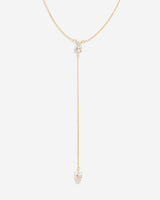 By My Side Pear Cut Lariat Necklace