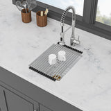 Quartz Kitchen Sink - 14.82" x 17.55" x 8.38" White Granite Composite
