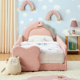 Twin Upholstered Platform Bed Pink