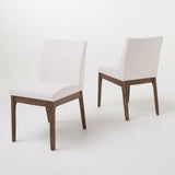 Mid-Century Modern 5-Piece Dining Set Walnut Beige