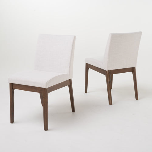 Mid-Century Modern 5-Piece Dining Set Walnut Beige