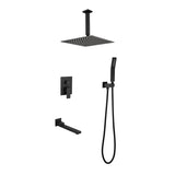 16 Inch Square Rain Shower System Luxury Mixer Combo Set