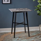 Engineered Wood Dining Table Grey/Black 45"