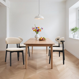 Set of 2 Rubberwood Dining Chair Beige