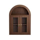 Wall Mounted Arched Cabinet Glass Doors Light Adjustable Shelves