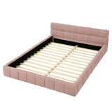 Queen Upholstered Platform Bed Pink