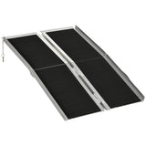 Wheelchair Ramp Aluminum 4 Ft Folding Non-Slip Side Rails 594 LB Portable