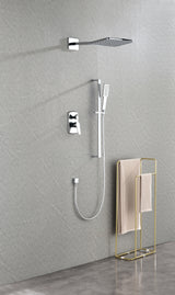 Complete Shower System with Head, Hand Shower, Slide Bar, Arm