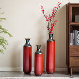 Modern White Metal Droplet Vase Set 3-Piece Home Decor