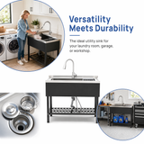 Stainless Steel Utility Sink, Freestanding Sink 1