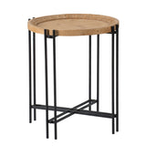 21.5" x 24" Round Wood Top Side Table for Living Room