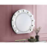 Farai Glam Wall Mirror - Mirrored Frame with Faux Crystal Diamonds