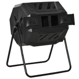 Dual Chamber Rotating Compost Bin 43 Gallon Outdoor Black