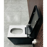 Black Square Smart Toilet with Built-in Tank for Bathroom, Remote Control