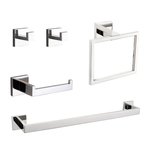 5-Piece SUS304 Brushed Nickel Bathroom Hardware Set
