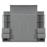 Full Engineered Wood Murphy Bed Gray