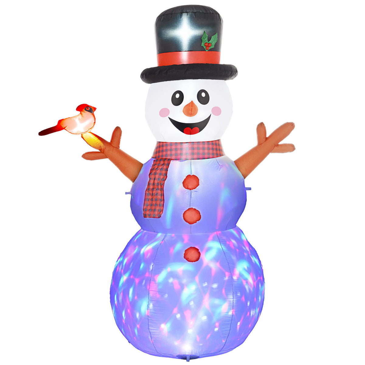 Outsunny 7.9' Christmas Inflatables Snowman with Branch Hands, Blow-Up Outdoor C