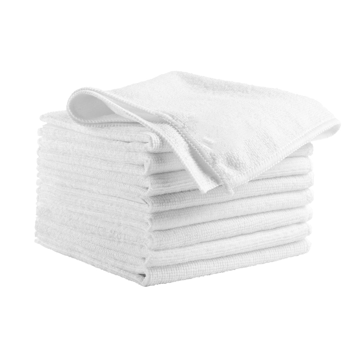 50 Pack White Microfiber Cleaning Cloth, 12 x 12 in Premium Microfiber Towels