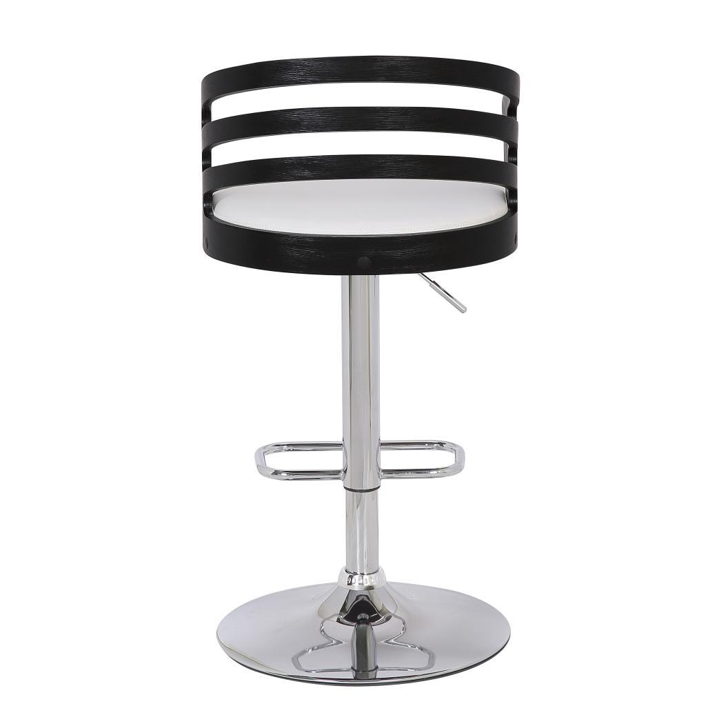 Modern Wood Swivel Bar Stool with Cushion White