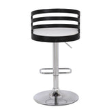 Modern Wood Swivel Bar Stool with Cushion White