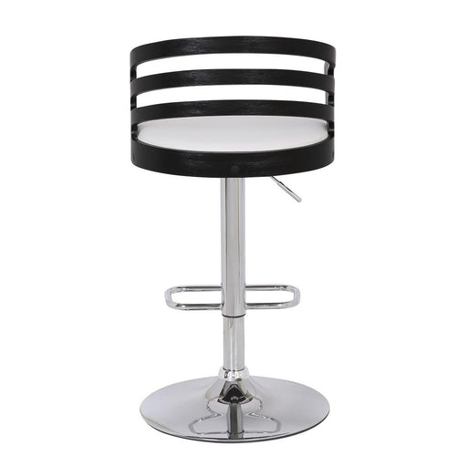 Modern Wood Swivel Bar Stool with Cushion White